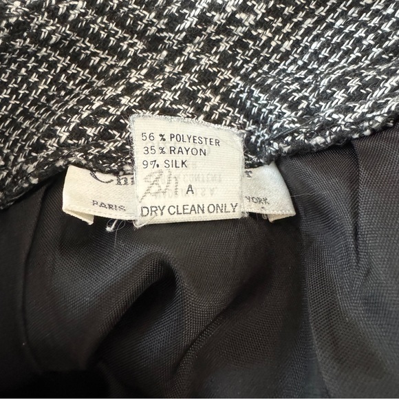 Vintage Christian Dior Black White Plaid Midi Pencil Skirt 10 - Picture 4 of 12